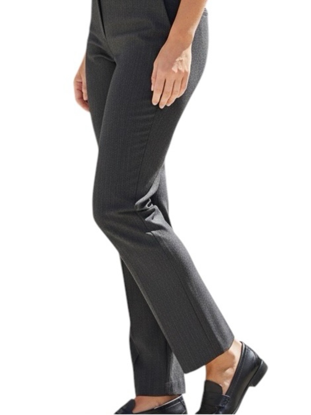 Lafayette 148 New York Women's Straight-Leg Trousers Charcoal Gray Wool Blend